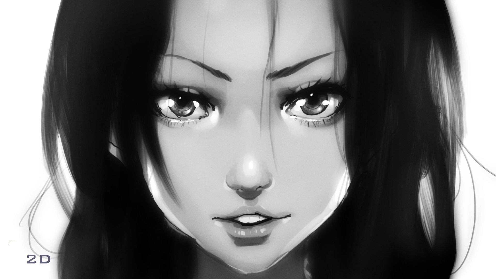 Девушка с черными глазами арт