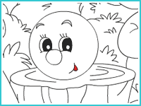 Колобок раскраска для детей 2 лет