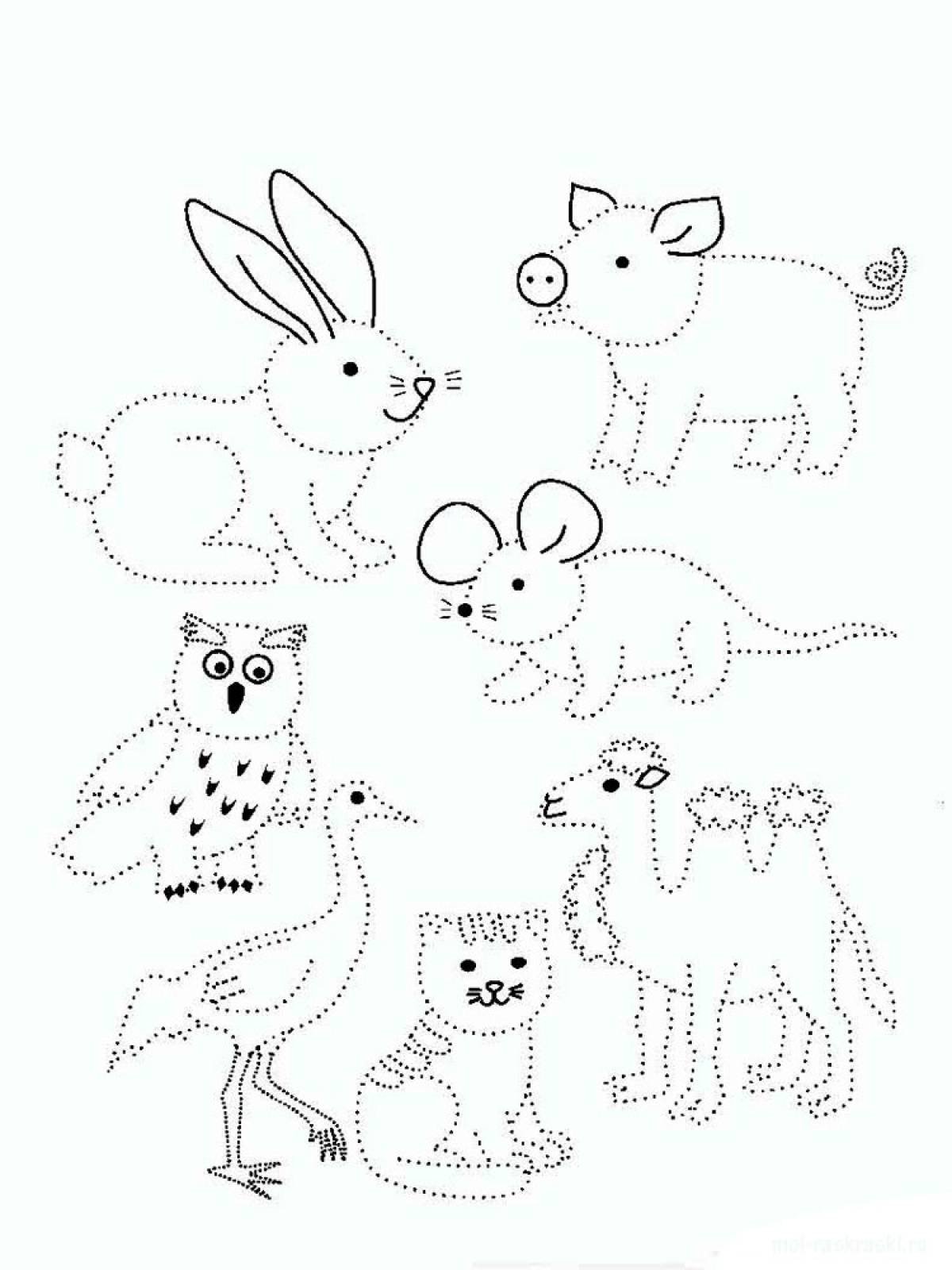 Раскраска для дошкольников животные. Обводка для дошкольников. Рисование животных по точкам. Рисунки животных для детей. Раскраски для детей развивающие.