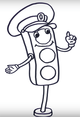 Светофор раскраска для малышей