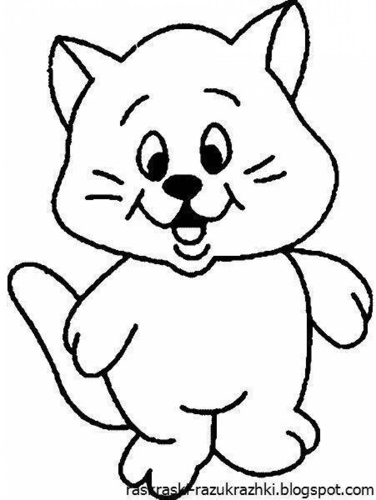 Котик раскраска для детей 3 4 лет