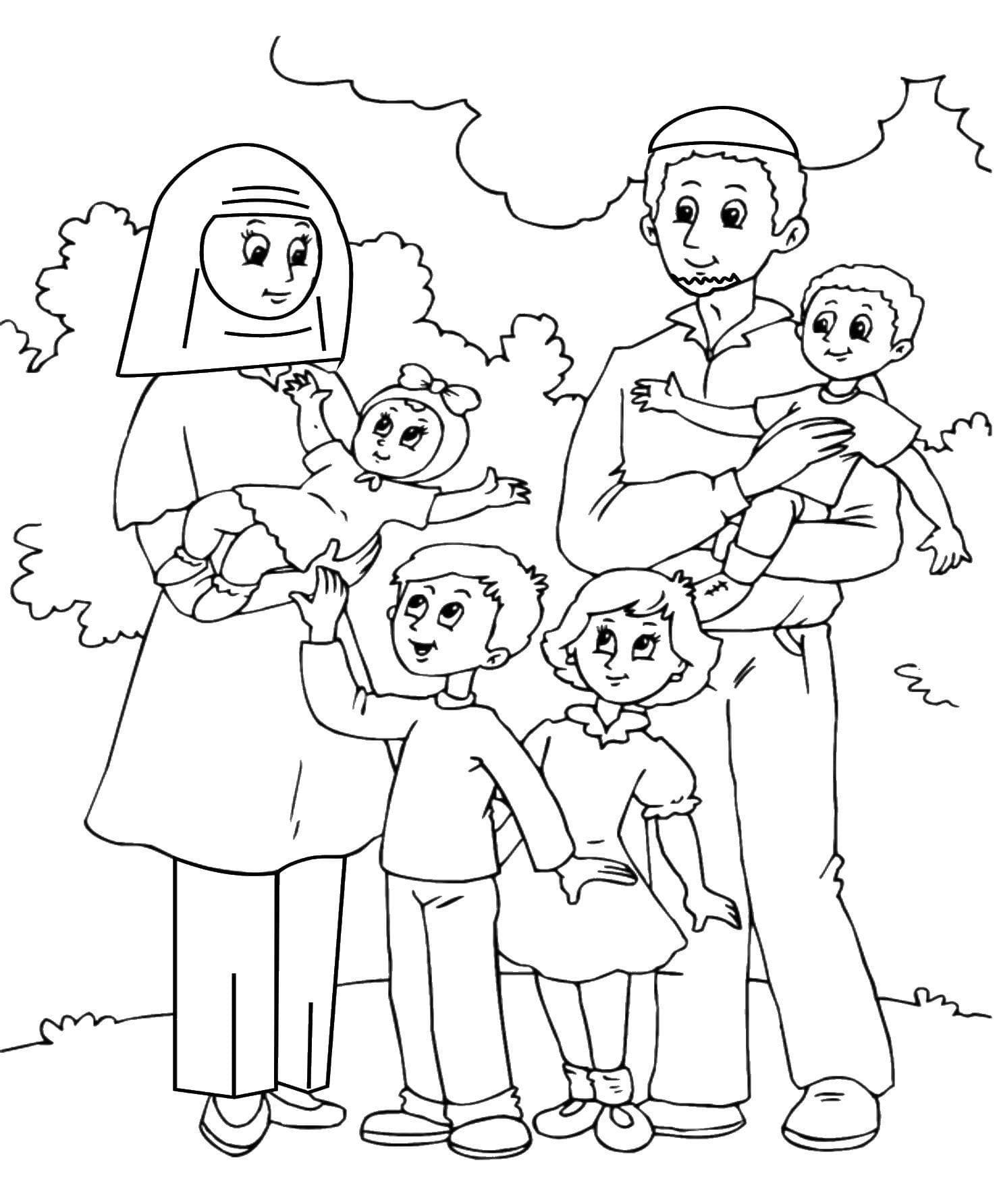 Раскраски Для Детей Семья