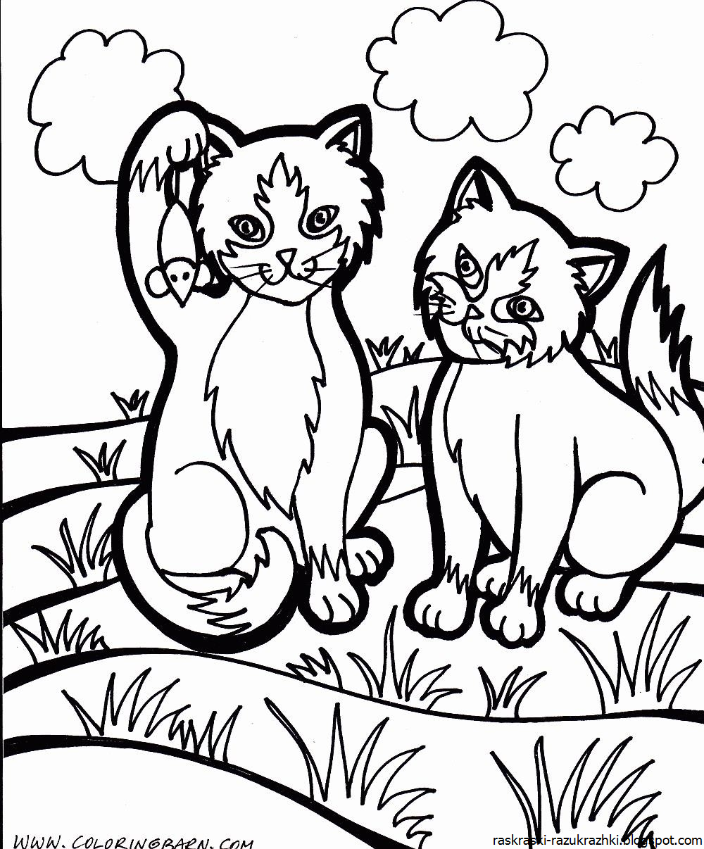 Кошки. Раскраска. Кошка раскраска для детей. Раскраска кошка с котятами. Котенок раскраска для детей.