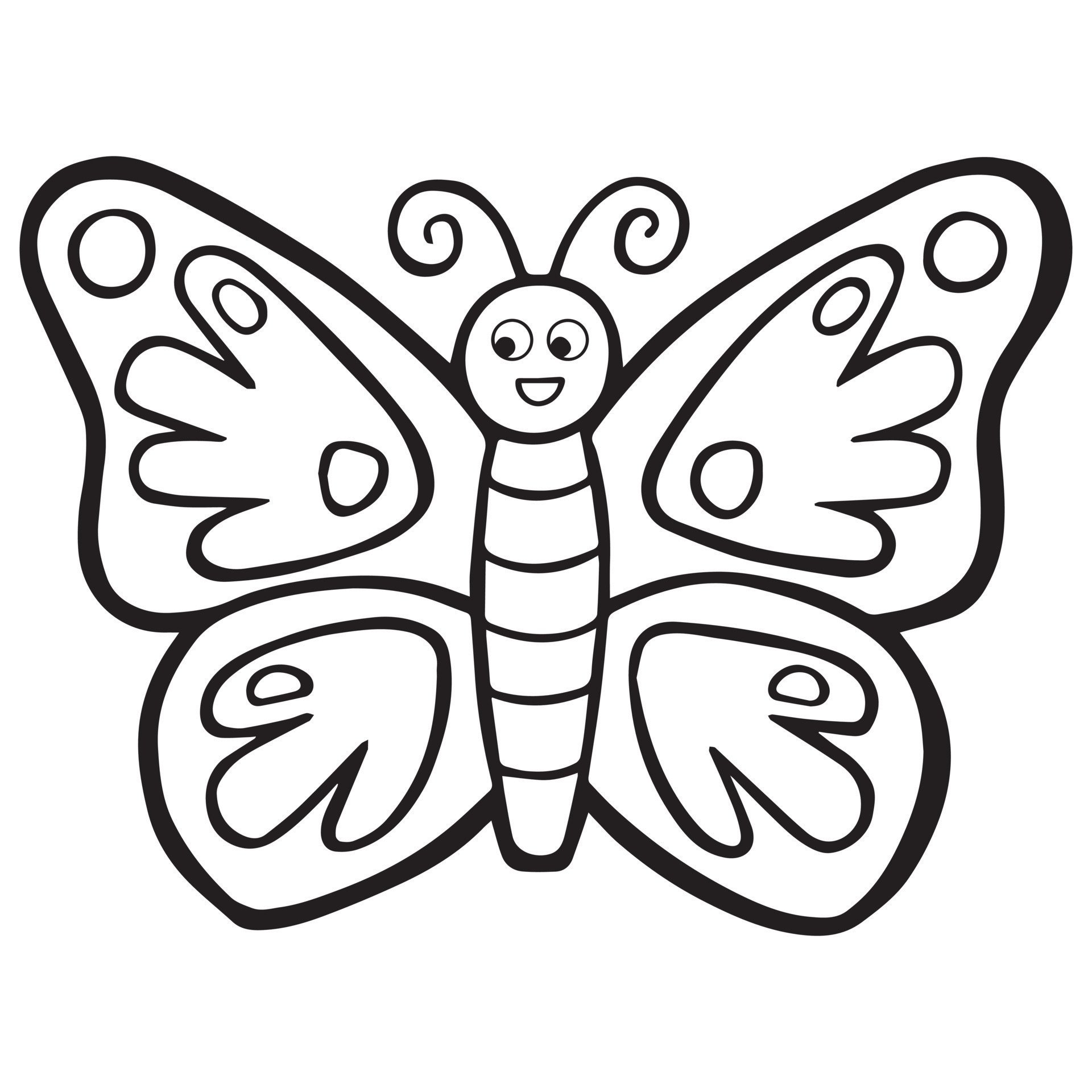 Бабочки раскраски для детей 5 6 лет
