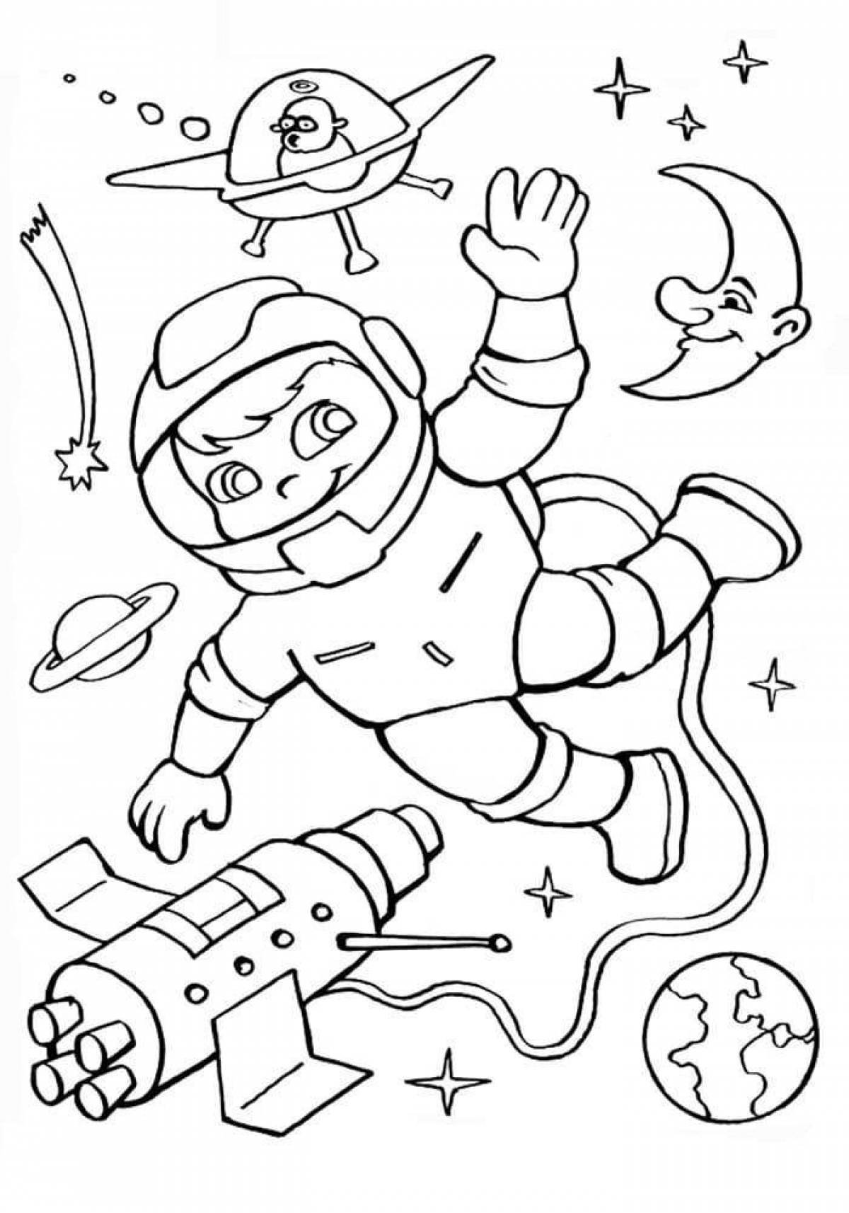 Рисунок на день космонавтики раскраска. Раскраски ко Дню космонавтики. Раскраска день космонавтики для детей. Раскраска. В космосе. Космонавт раскраска для детей.