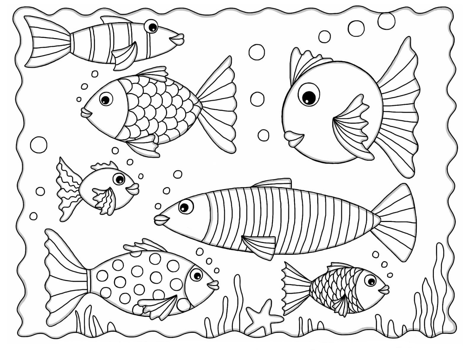 Раскраска рыбка для малышей 65 фото