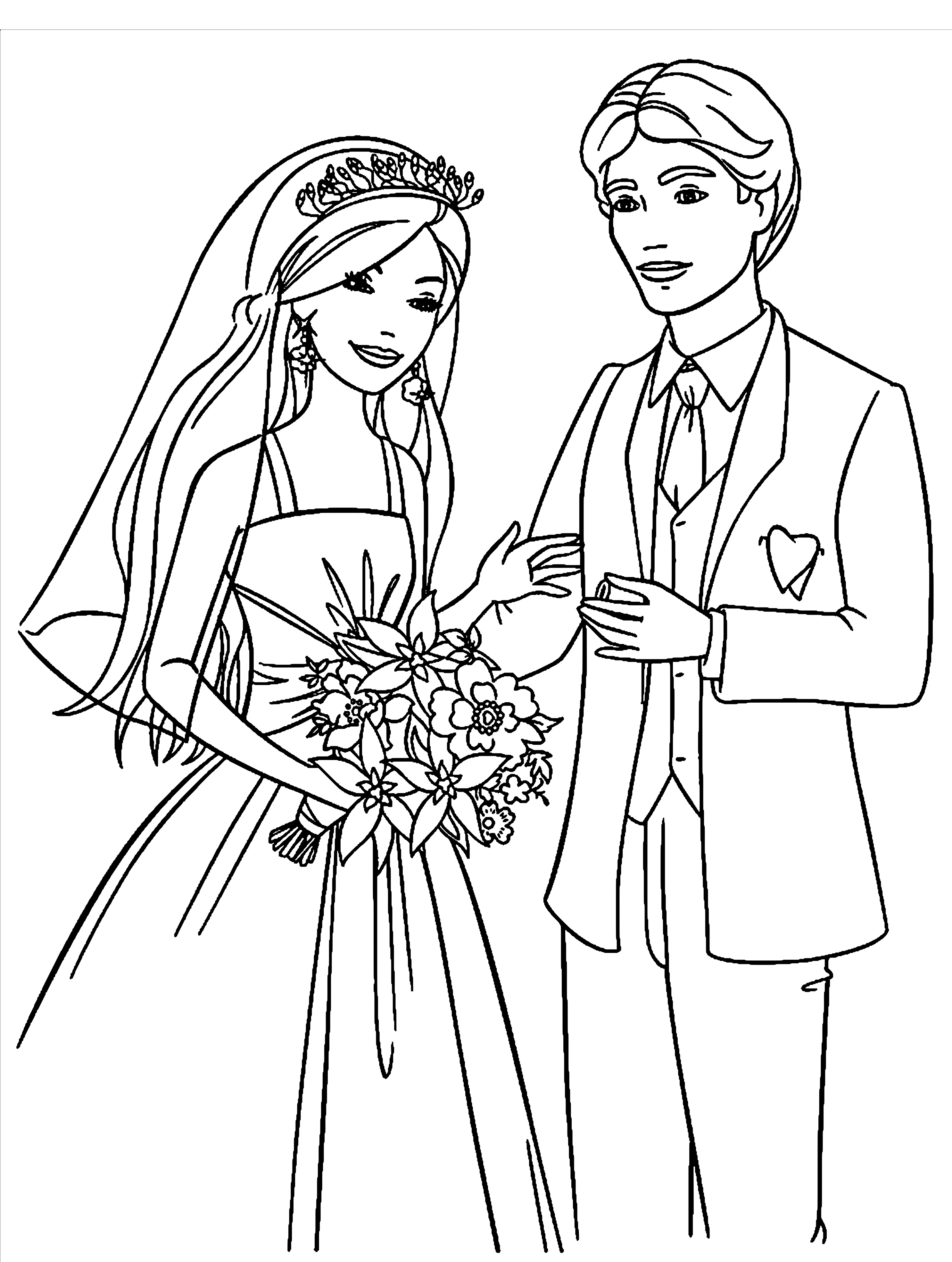 Раскраска жених и невеста