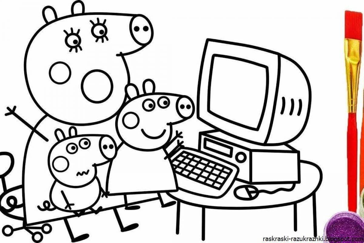Включи где разукрашивать. Компьютер раскраска для детей. Рисование на компьютере для детей. Разукрашки для детей на компьютере. Компьютер рисунок.