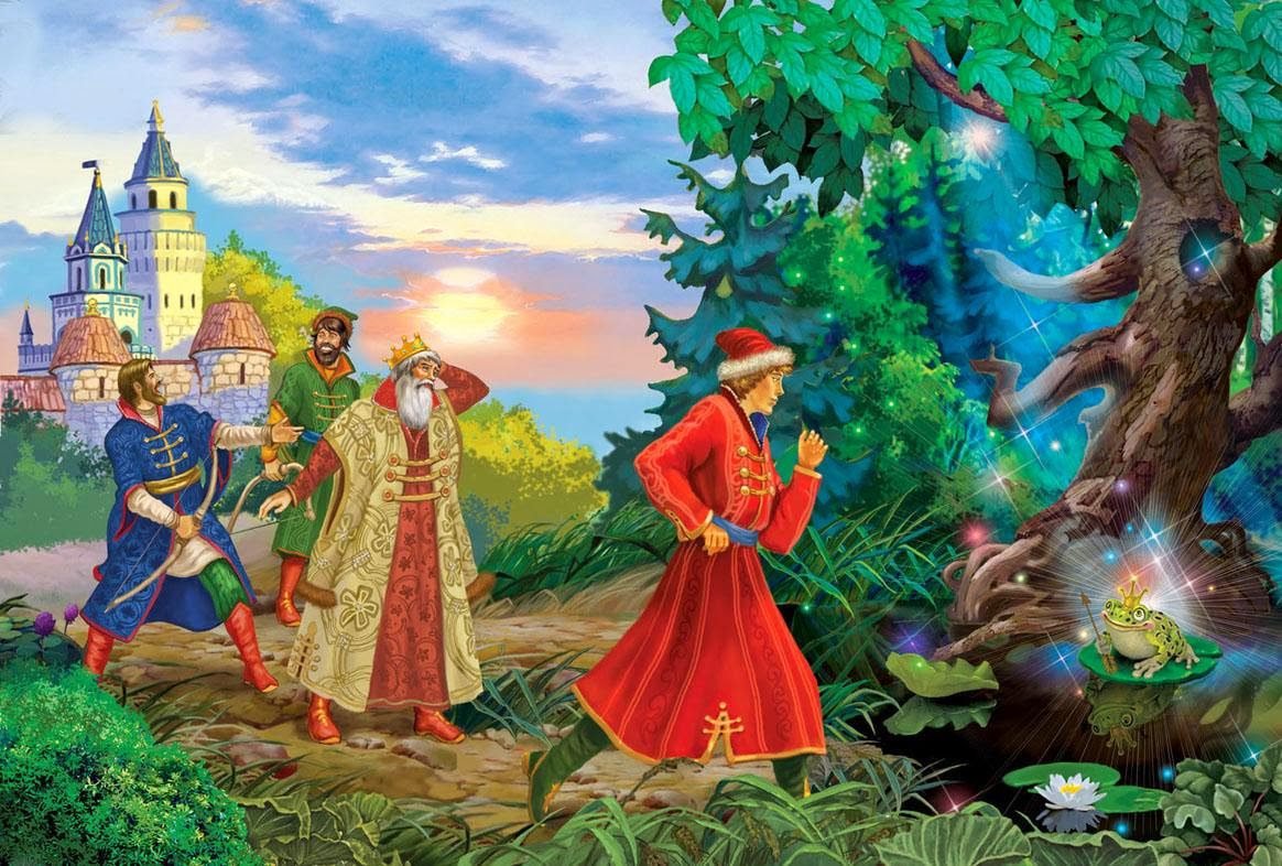 Иллюстрации волшебных сказок. Царевна-лягушка. Русские народные сказки.