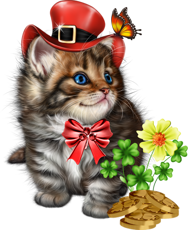Котенок с цветами. Мультяшные котята. Котик с цветочком. Красивая кошечка в шляпке.