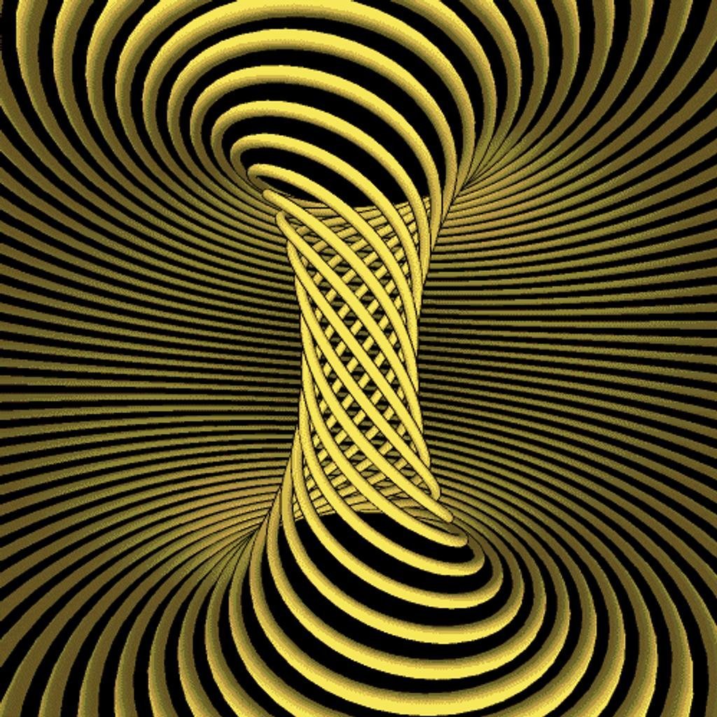 Звук 4 d. Тороид спираль. Абстрактные иллюзии. Пространственные иллюзии. Трехмерный фрактал.
