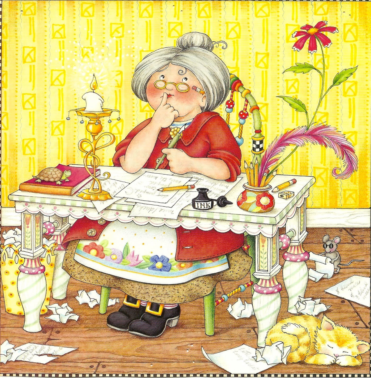 Как пишется внучок или внучек. Бабушка иллюстрация. Рукоделие бабушек. Старушки рукодельницы. Бабушка рисунок.