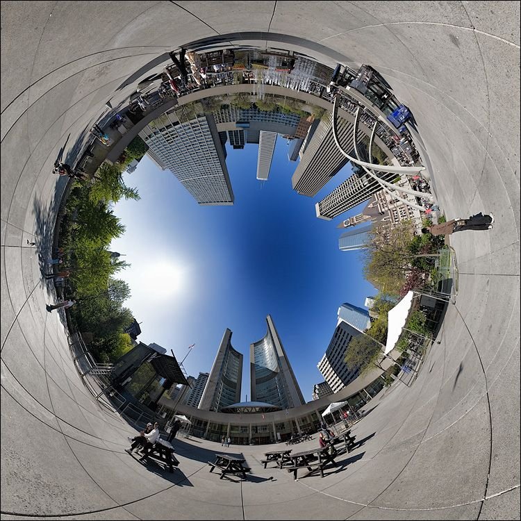 Эффект объектива. Рыбий глаз. Сферическая панорама. Город рыбий глаз. Круговая панорамная фотосъемка.