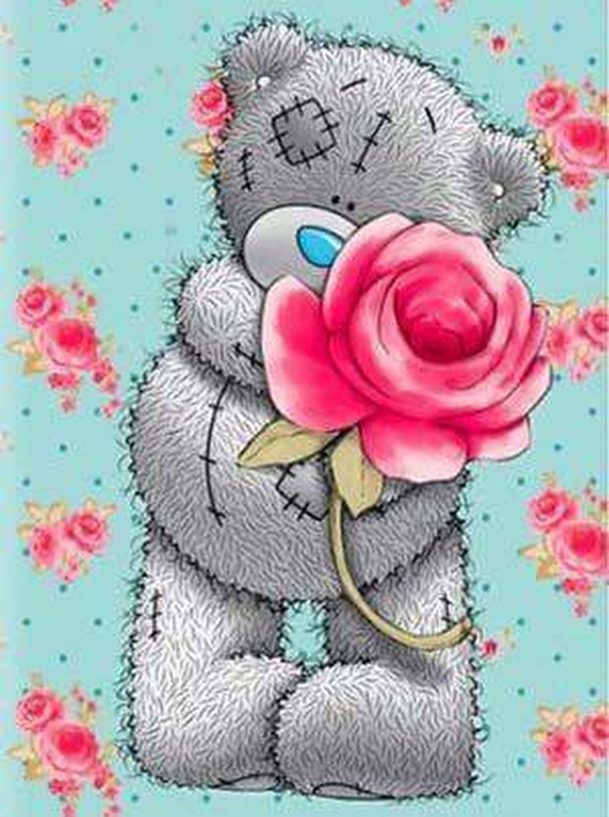 Тедди 8. Медвежонок Тедди с цветами. Мишка Тедди с цветочком. С днём рождения мишка Тедди. Открытки с мишками.