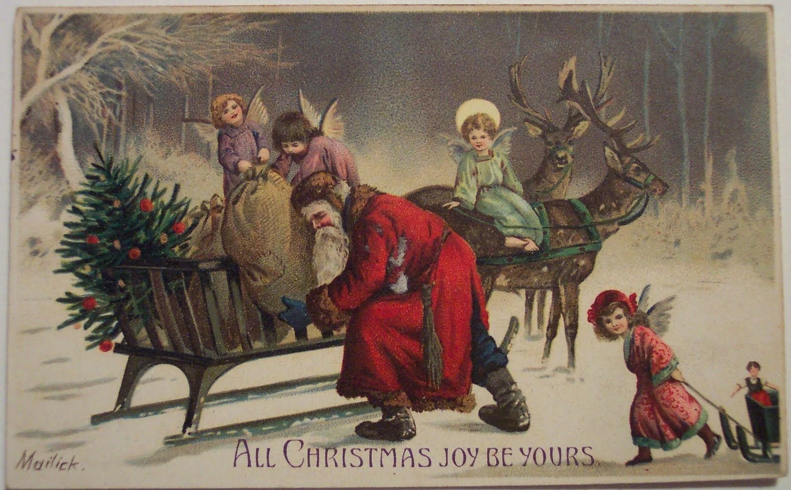Старинные открытки с новым годом и Рождеством
