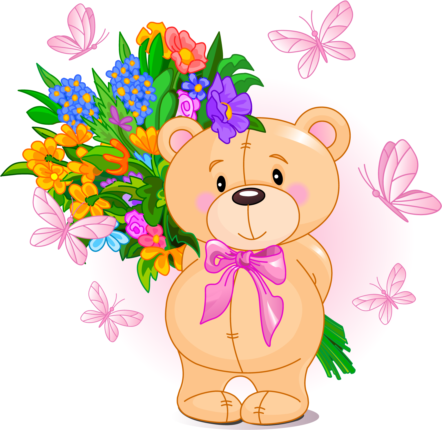 Детские картинки поздравляю. Медвежонок с цветами. С днём рождения девочке. Поздравления для девочек. Открытки с днём рождения девочке.