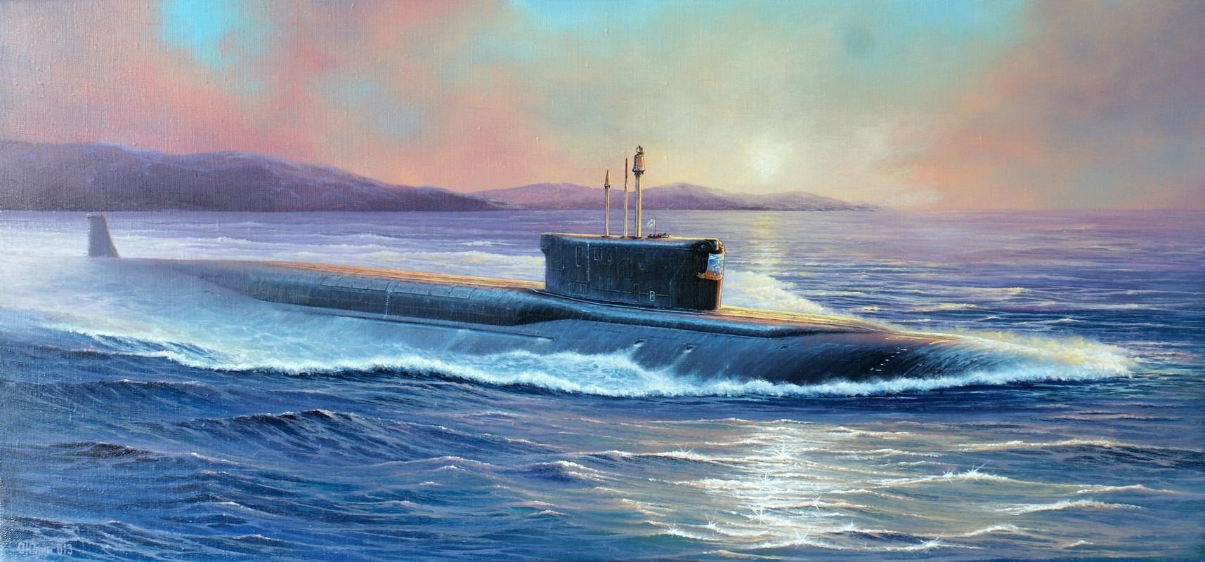 подводная лодка на море