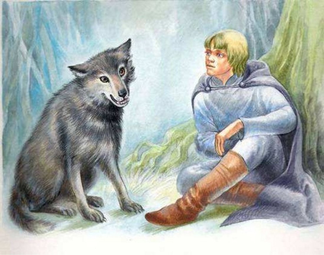 Царевич и серый волк рисунки. Волк сказочный.