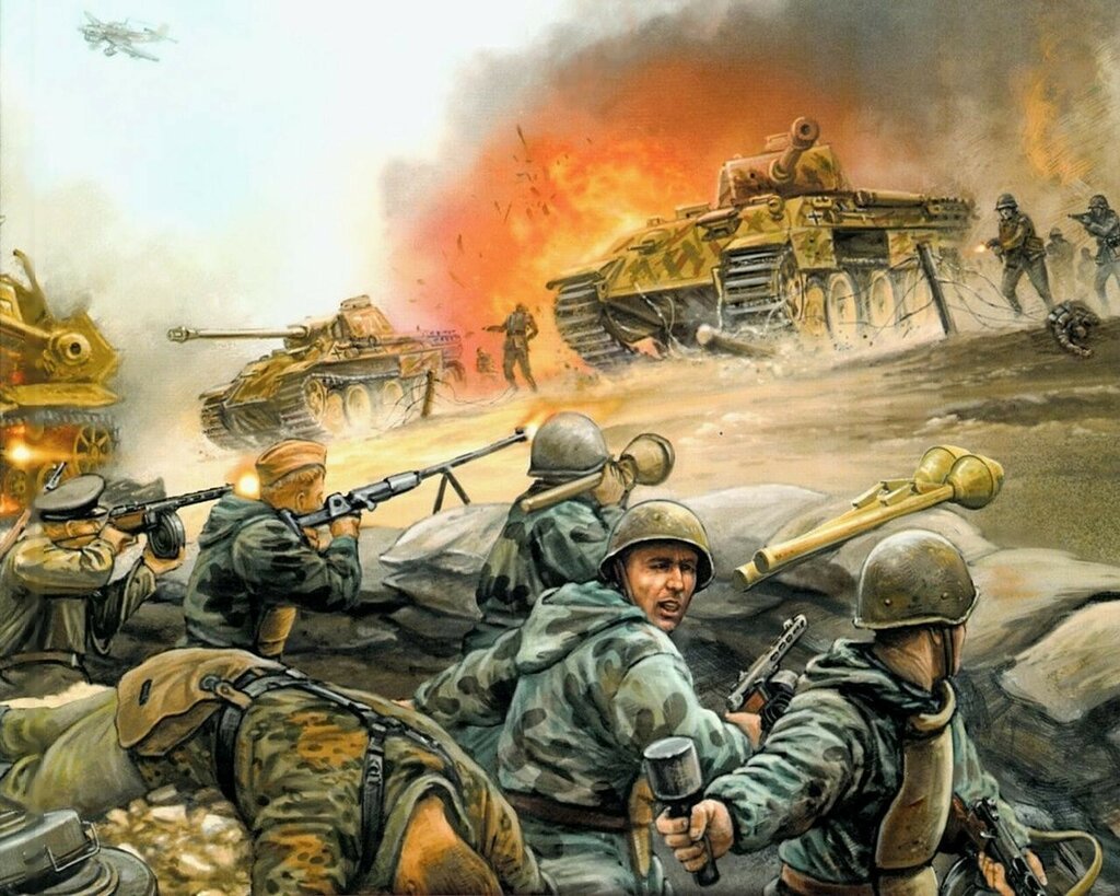 Атака красной армии в ВОВ арт. Картины на военную тему.