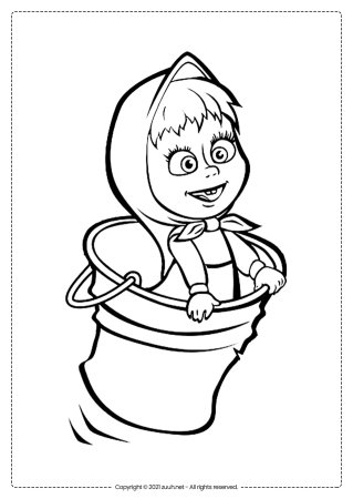 Раскраска. Маша и медведь