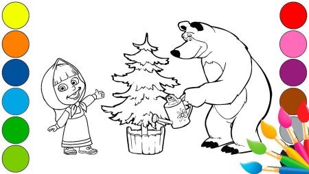 Маша и медведь рисунок