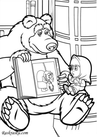 Маша и медведь рисунки для раскрашивания