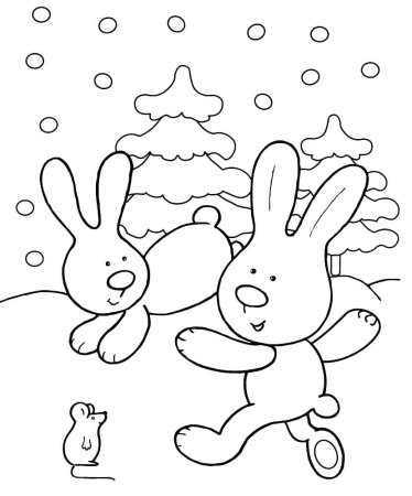 Новогодний Зайка раскраска
