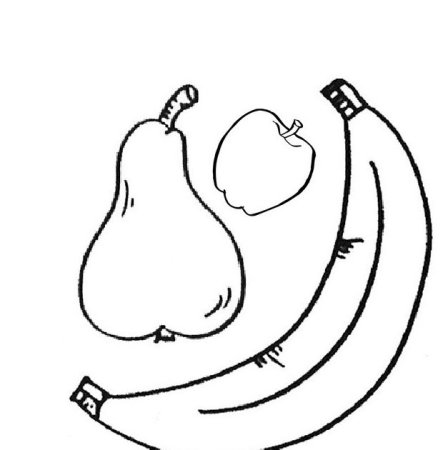 Овощи и фрукты раскраска банан
