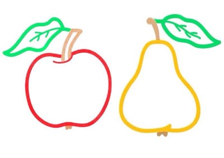 Раскраска с цветным контуром для малышей овощи