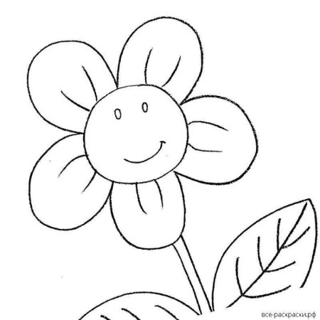 Раскраска цветок для детей 3-4 лет