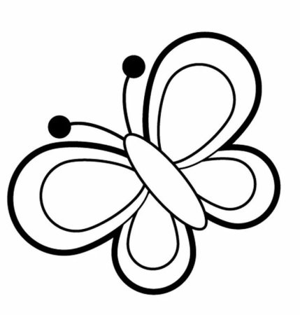 Бабочка раскраска для малышей