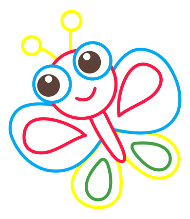 Раскраски для детей с цветным контуром