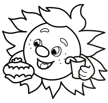 Солнышко раскраска для детей