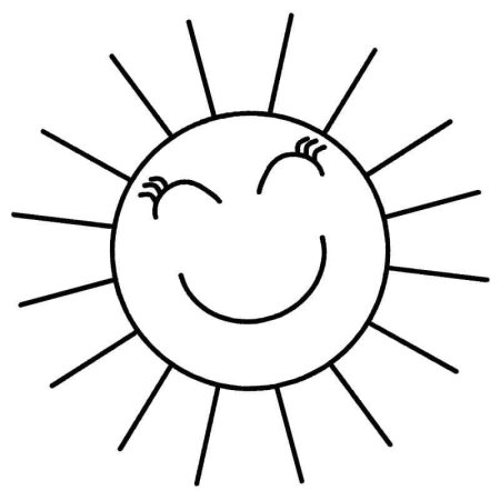 Солнышко раскраска для детей