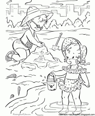 Лето раскраска для детей