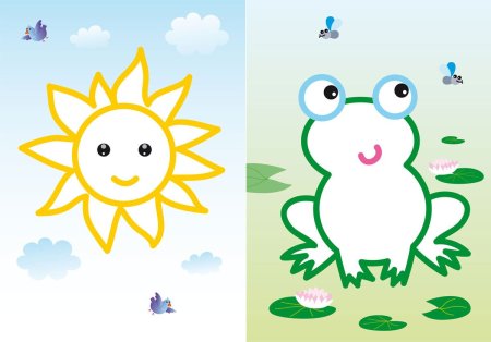 Раскраски для детей с цветным контуром