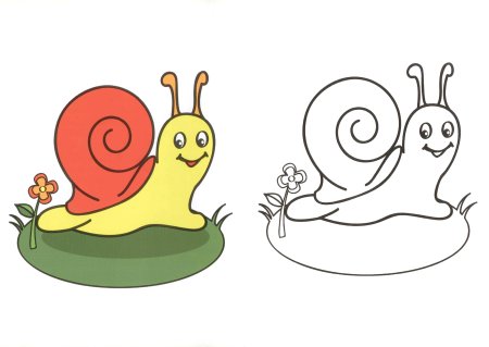 Улитка раскраска для малышей