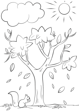 Яблоня раскраска для детей