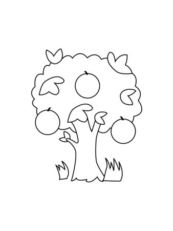 Дерево раскраска для детей
