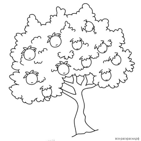 Дерево раскраска для детей