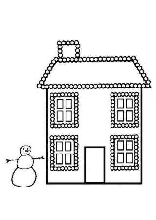 Домик с окошком раскраска для малышей