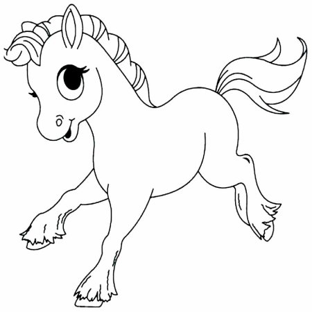 Жеребенок раскраска для детей