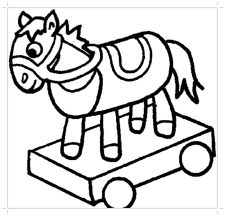 Раскраска деревяшки лошадка