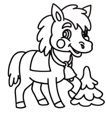 Лошадка раскраска для детей