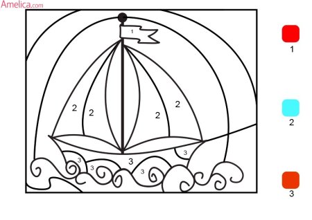 Раскрашивание по номерам для детей легкие