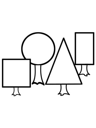 Раскраска геометрические фигуры для детей 2-3 лет