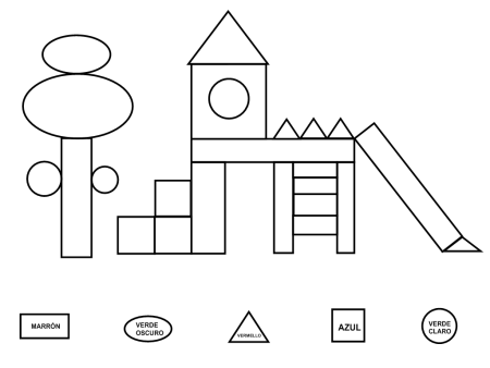 Раскраска слон из геометрических фигур