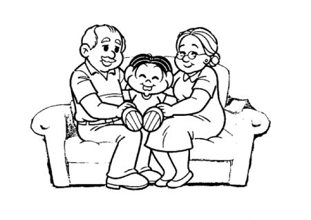 Раскраска бабушка и дедушка