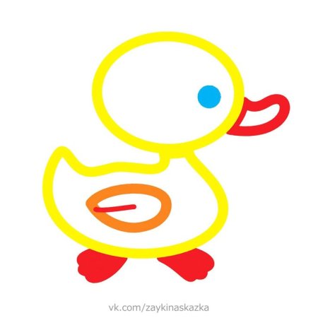 Раскраска с цветным контуром для малышей