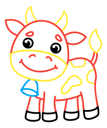 Раскраска с цветным контуром для малышей